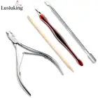 Набор инструментов для маникюра, из нержавеющей стали, с деревянной палочкой