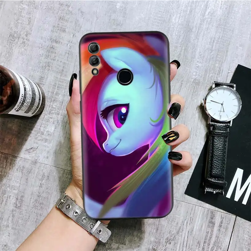 Волшебная с рисунком из мультфильма «Мой Маленький Пони» черная крышка чехол для телефона для huawei Y9 Y5 Y6 Y7 Honor 10 9 Lite 9X8X8 S 8A фотоаппаратов моментальной печати 7S 7A 10i 20i V20 Coque Капа