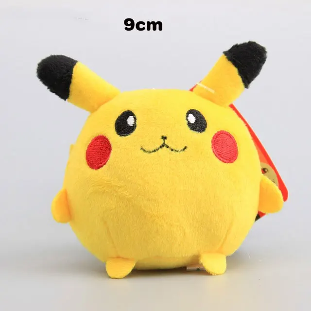 Pikachu 9cm 9 см Аниме Пикачу плюшевые игрушки кукла Peluche Kawaii Прекрасный Squirtle Charmander Eevee мягкие игрушки брелок кулон для женщин детский подарок - Цвет: Pikachu 9cm