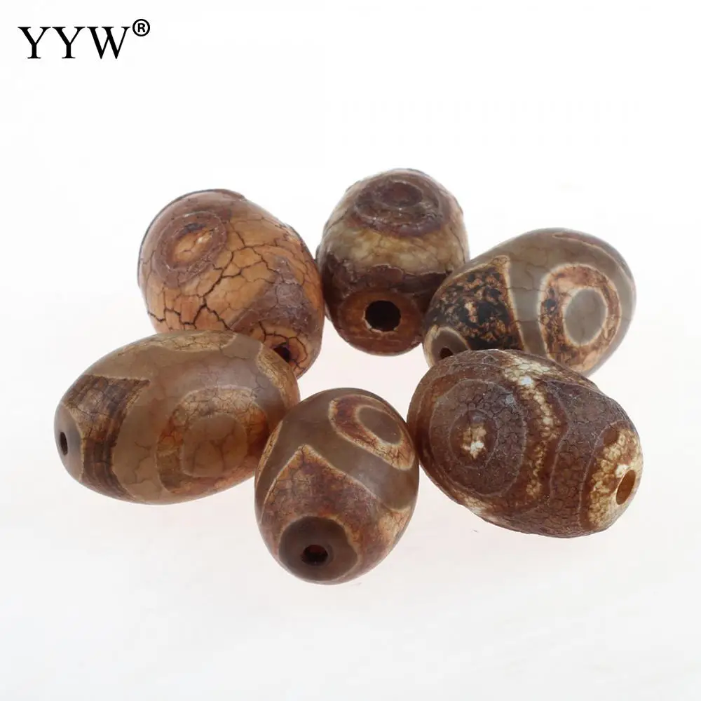

5pcs Natural Agates Stone Spacer Loose Beads Tibetan Green Agata Dzi Beads Jewelry Oval Religion Jewelry Bracelet DIY 20x20x29mm