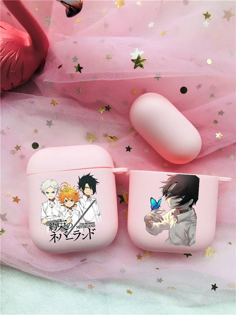 

Anime The Promised Neverland Pink Frosted Cover For Airpods Earphone Cover For AirPods Pro Protective Soft Silicone Cover