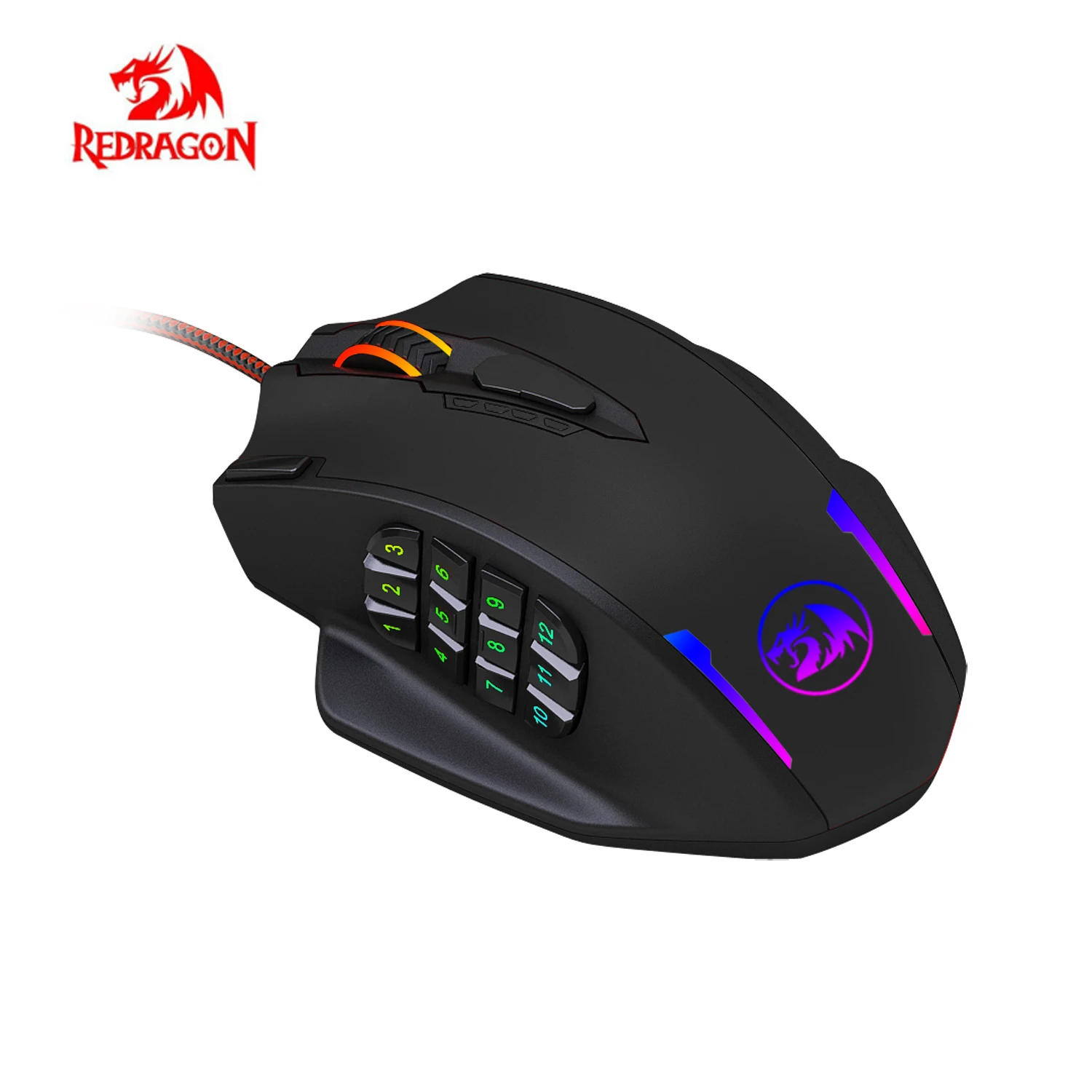

Redragon M908 Impact RGB LED MMO Mouse with Side Buttons Optical Wired Gaming Mouse with 12400DPI