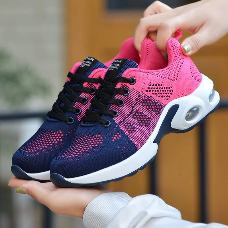 

Popular Running Shoes Women Large Size 42 Flying Woven Air Cushion 32# Women's Shoes Sport Trainers 2021