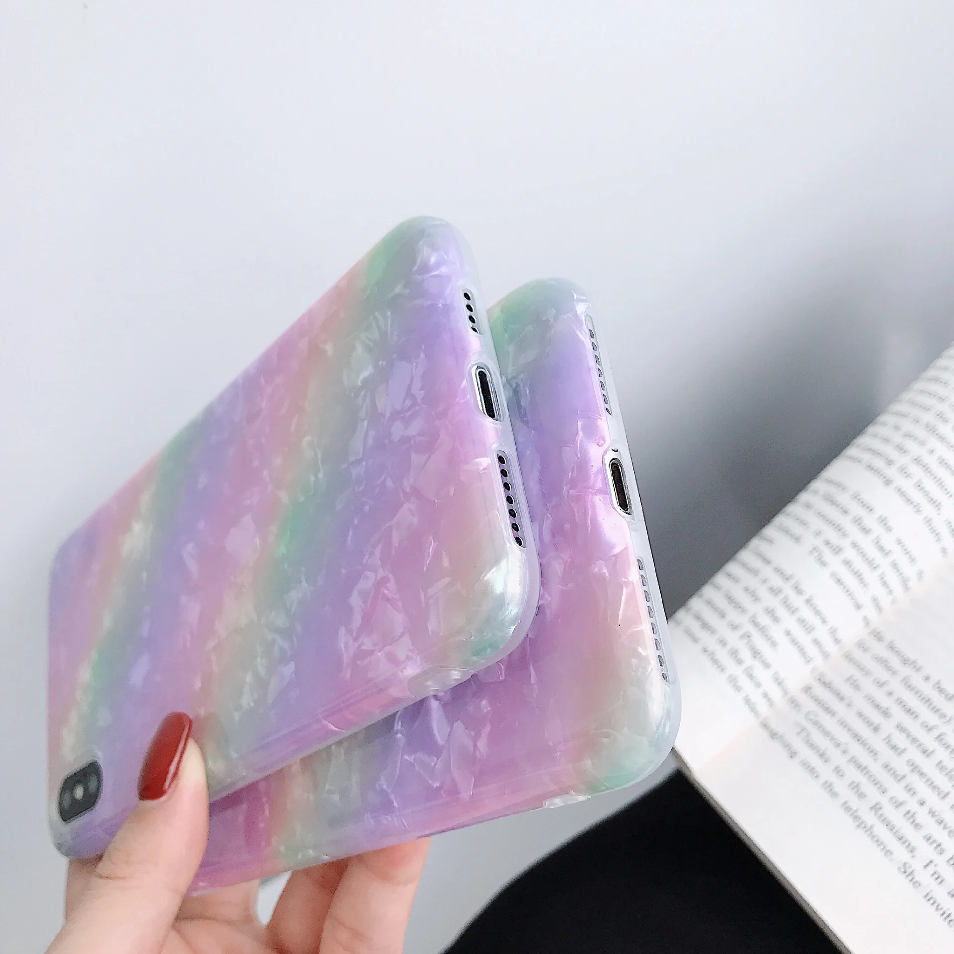 

Maiden Pink Rainbow Mobile Phone Shell iPhone 8plus Case iPhone XR Case iPhone X Case