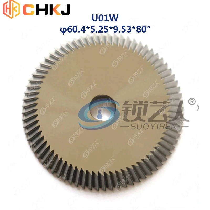 CHKJ U01W 60.4*5.25*9.53*80° For RAISE Key Cutting Machines 299,399,SILCA,DELTA,UNOCODE Locksmith Tools Face Milling Cutter