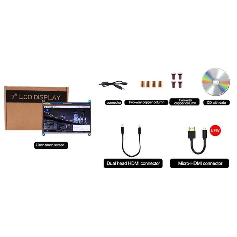 Дисплейный модуль (дисплей + сенсор) Raspberry Pi 7 &quot IPS инструменты в подарок |