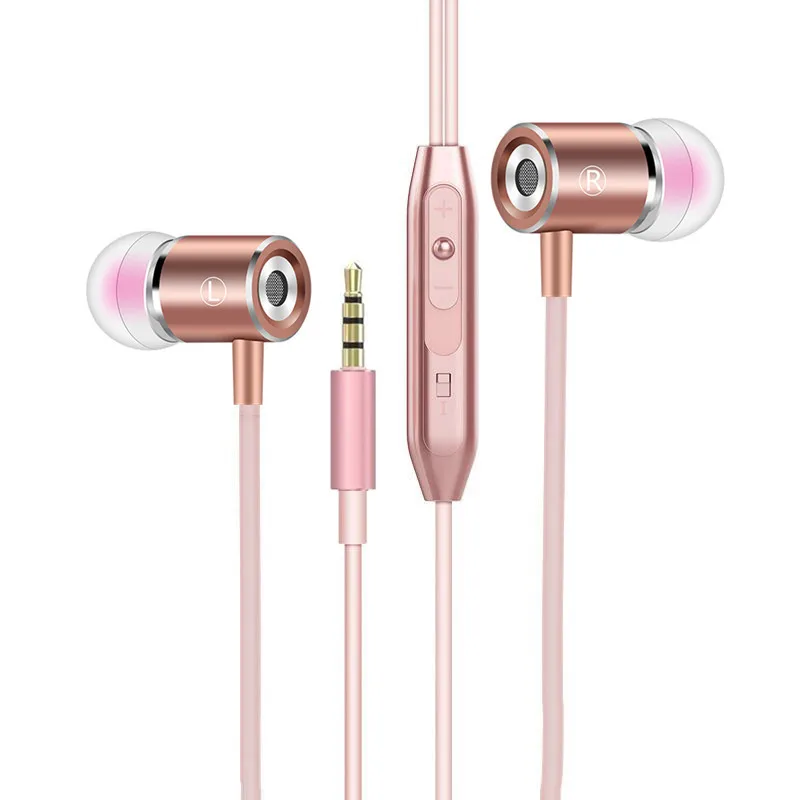 

3.5MM Plug in-ear Metal magnetic in-ear earphones Wire-controlled universal headset for mobilephone MP3 Earphones