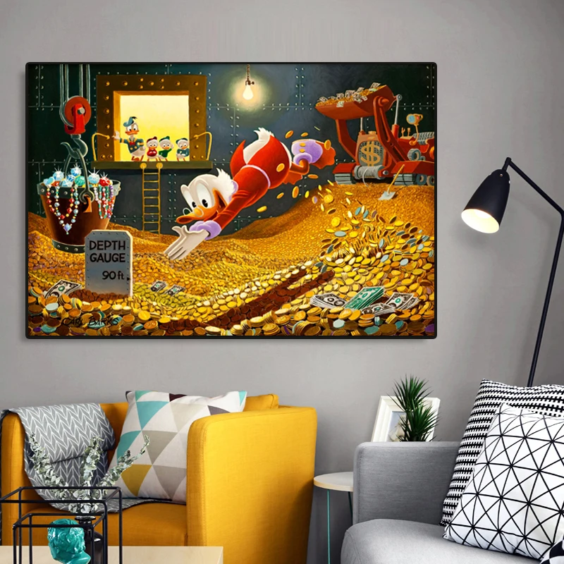 Мультяшный фильм Дональд Дак HD холст Декор для дома гостиной спальни настенная