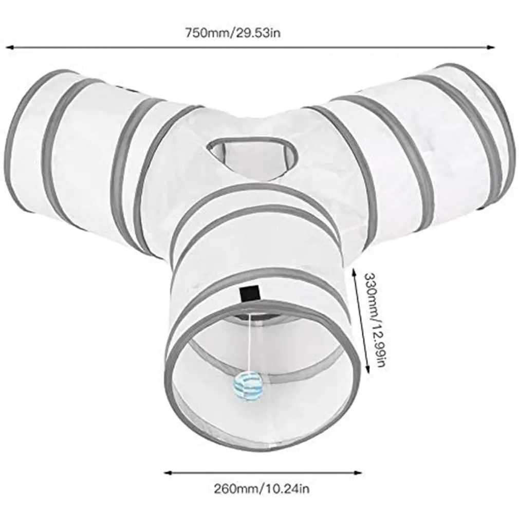 

Y Shape Cats Tunnel Cat Pet Tunnel 3 Way Crinkle Collapsible Tube Toy Tunnel Training Toys Pet Supplies