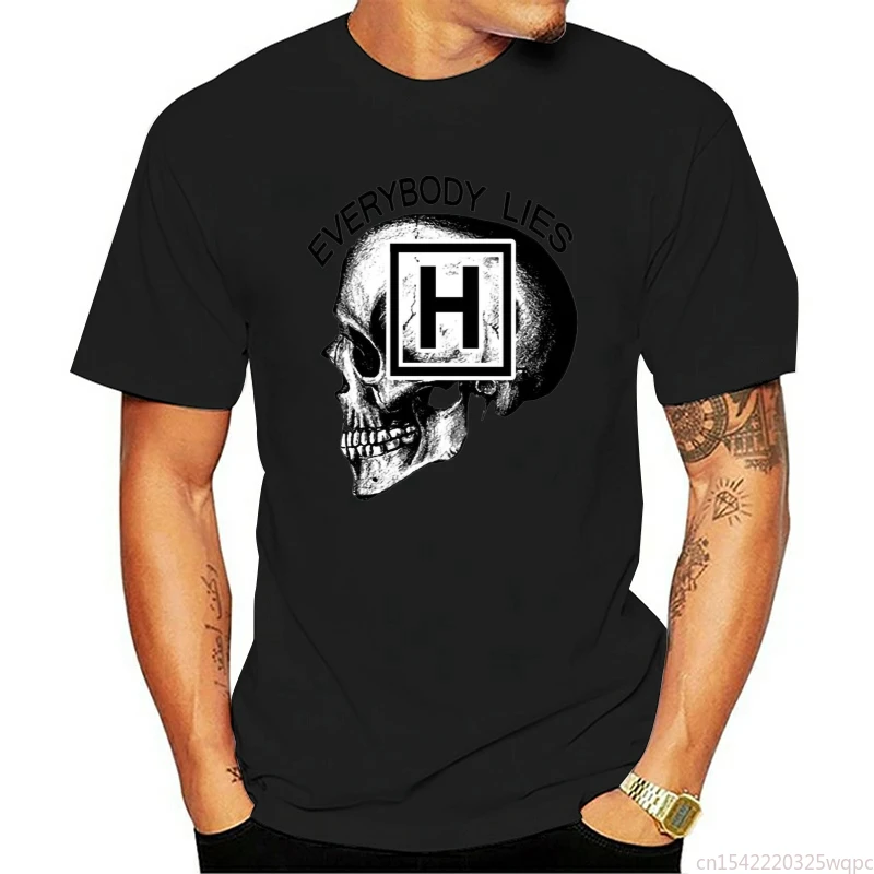 

2021 Summer Mens T-shirt Everybody Lies Skull Printed Pattern Street Hip Hop Casual O-Neck Pure Cotton Quality Oversized T-shirt