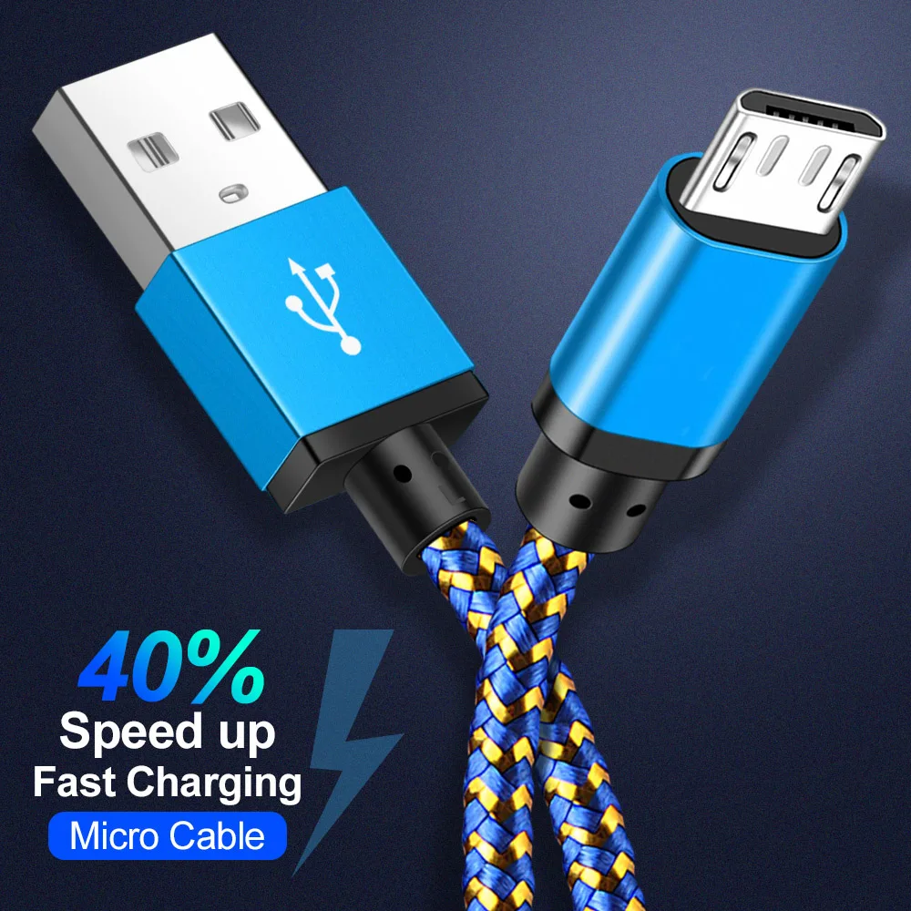 Micro USB кабель для зарядки телефона Samsung S7 Edge Redmi Note 5 Android Microusb шнур Быстрая зарядка 3
