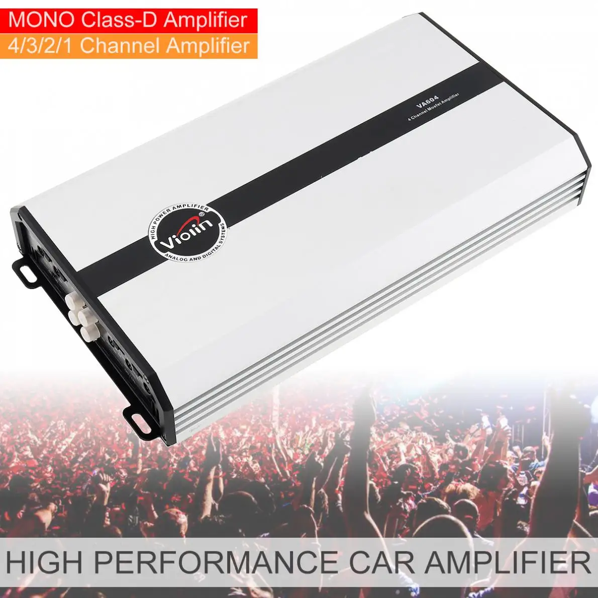 4 канальный цифровой автомобильный усилитель мощности класса D VA604