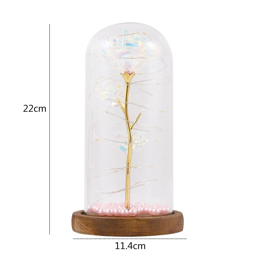 

Anniversary Christmas Present Eternal Beast Rose Lamp Glass Cover Led Light
