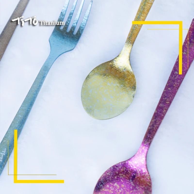Titanium Spork Longhandle походная Титановая Ложка Вилка Portabale столовые приборы кемпинговая