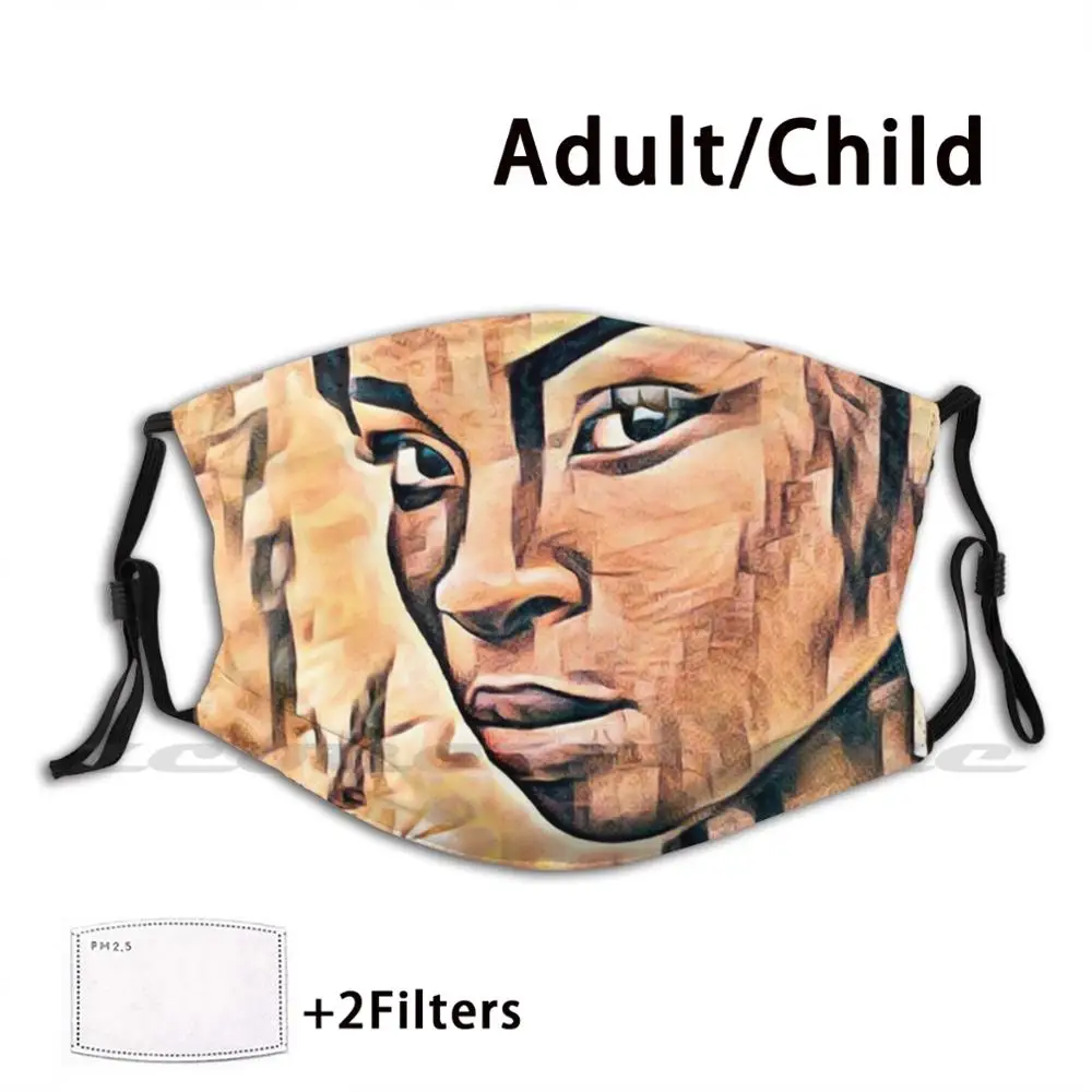 

Strong Is Beautiful Mask DIY Washable Filter Pm2.5 Mouth Trending Beautiful Woman Ebony Cubist Abstract Black Woman