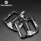 Велосипедные педали ROCKBROS MTB из алюминиевого сплава с ЧПУ, подшипники DU, Нескользящие шипы, носимые педали, велосипедные аксессуары