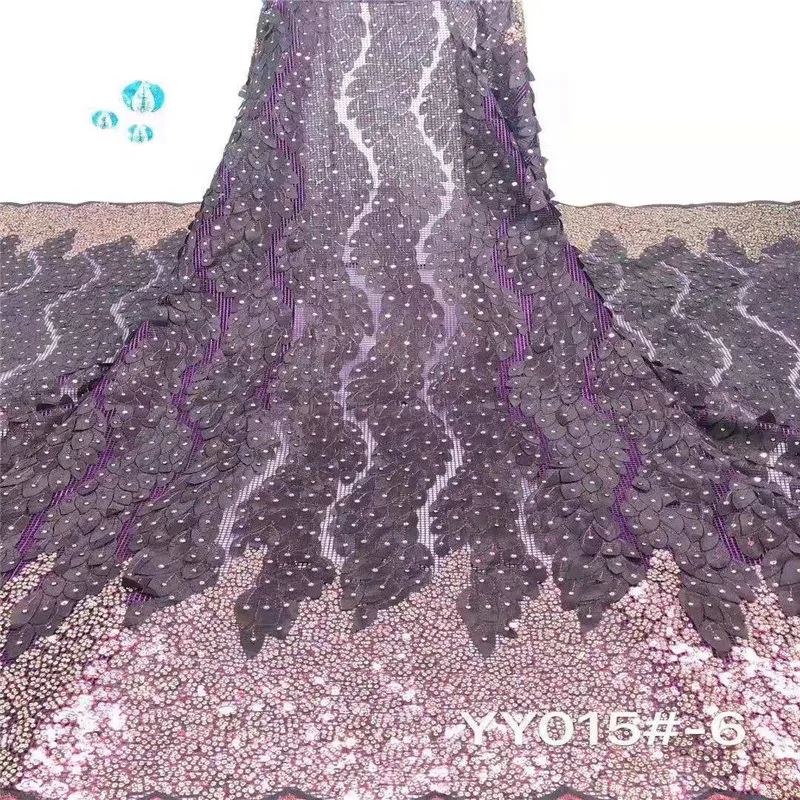 2019 высокое качество Французский 3D Тюль розовая африканская кружевная ткань