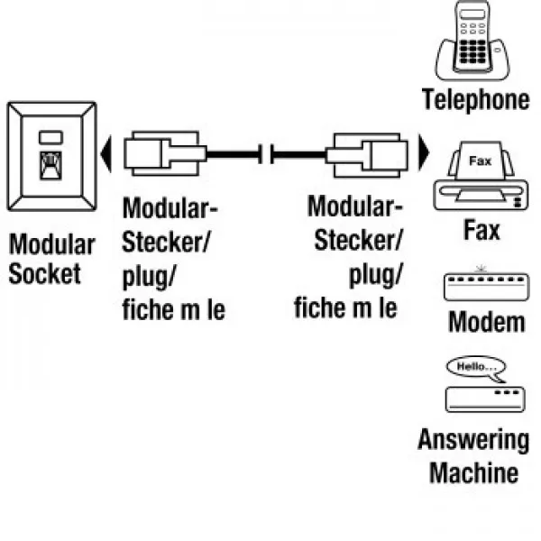 Кабель телефонный hama h-30079 10м черный rj-11 (m)-rj-11 (m)  Компьютеры и