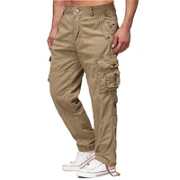 cotton european and american mens overalls all match long pants outdoor sports loose multi pocket pants