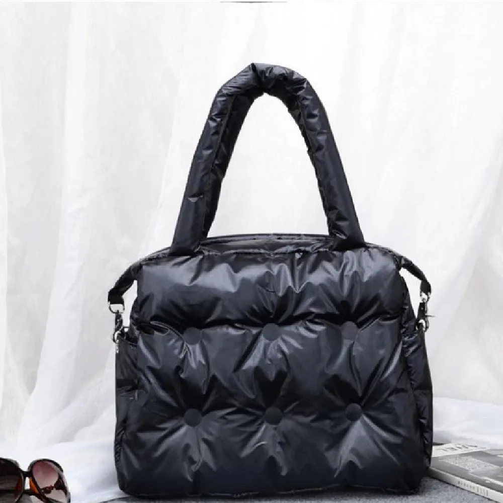 

Autumn Winter New Korean Trend Cotton-padded Jacket Space Cotton Air Bag Down Ladies Handbag Simple Leisure Single Shoulder Bag