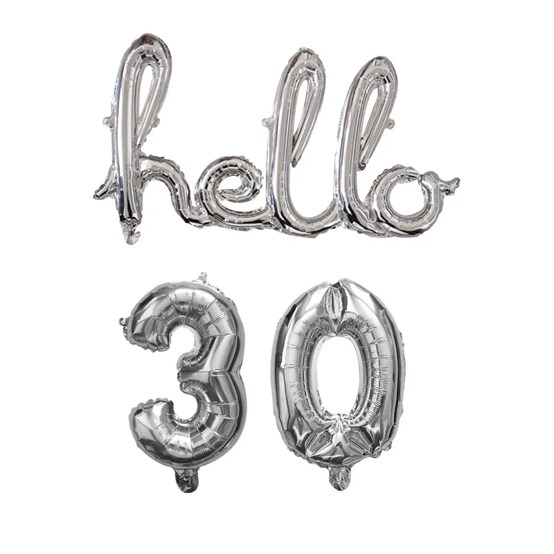 Розовое золото Hello 30 Детские воздушные шары детский душ 21th 30th День Рождения Декор