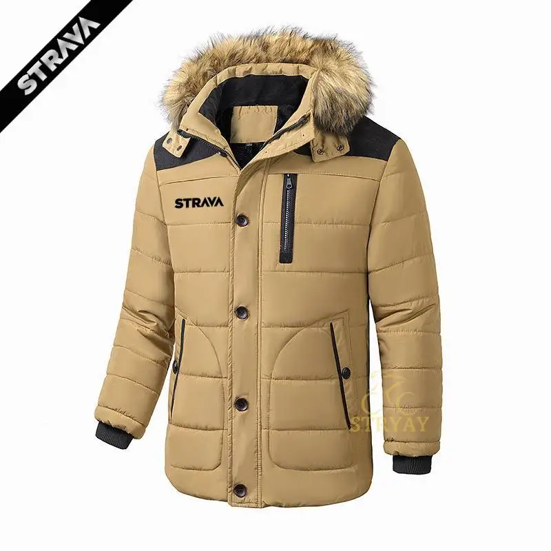

Толстая мужская зимняя куртка Strava, Мужская велосипедная ветровка, модная уличная спортивная одежда для мужчин, теплая одежда для горного ве...