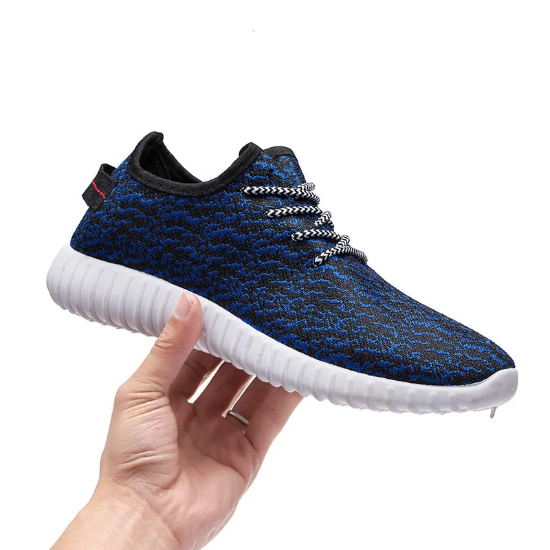 

2021 New Men's Flying Shoes Lace-up Women's Shoes Wear-resistant Breathable Vulcanized Shoes Running Casual Mesh Shoes