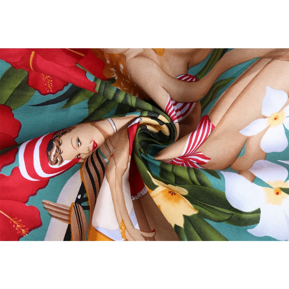 Летнее Хлопковое платье с цветочным принтом и автомобиля красивым рисунком