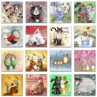 Алмазная Вышивка Животных пчела собака Сделай Сам 3D Алмазная Живопись Вышивка крестом мультфильм овца кошка круглая Алмазная мозаика птица кролик