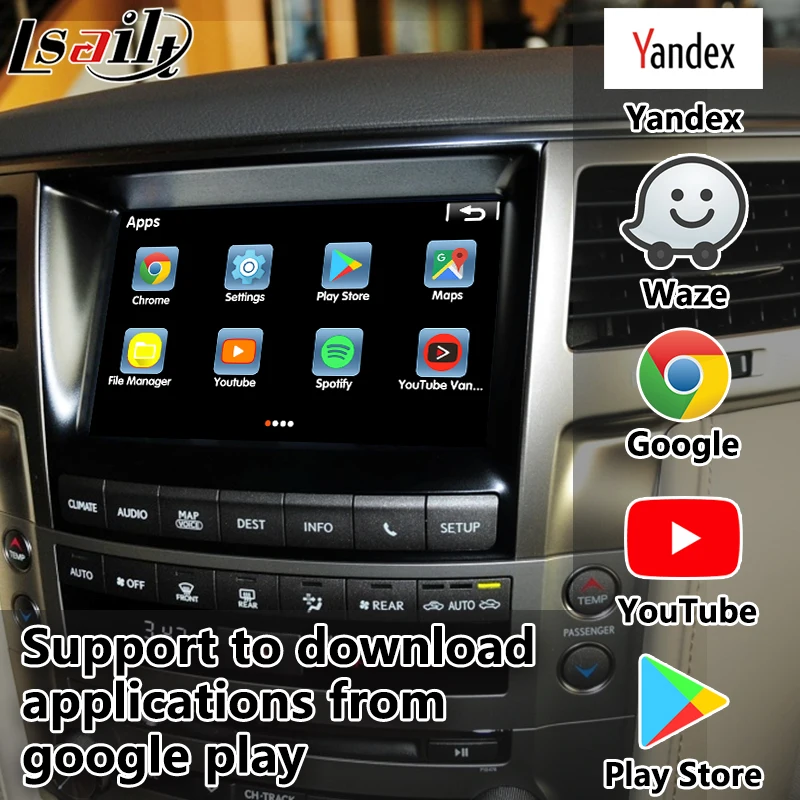 Видеоинтерфейс Lsailt Android 9 0 Carplay/ с PX6 4 + 64 ГБ waze google Youtube CarPay для 2013 2015 LX570|GPS