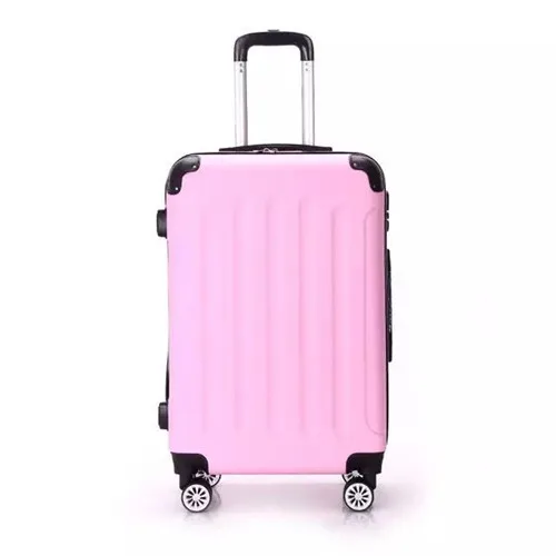 Pink KLQDZMS Новая мода ретро 2" 24 дюймов багаж на колёсиках Спиннер бизнес сумка для путешествий чемодан брендовая сумка на колесиках - Цвет: Pink