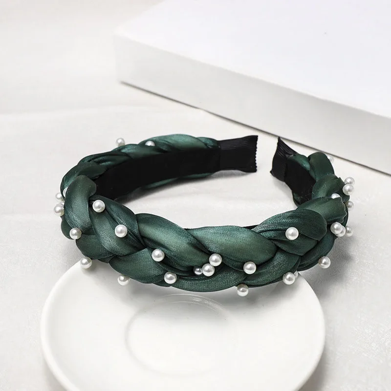 

New Vintage Twist Headband Girls Pearl Headwear For Women Knotted Bohemian Hair Accessories