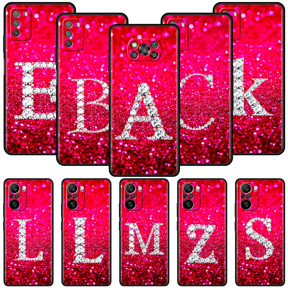 

Silicone Case for Xiaomi Redmi Note 9S 9 8 7 10 Pro 8T K40 9C 9A 7A 8A 6A 6 Soft Funda Tpu Pink White Letter Phone Cover