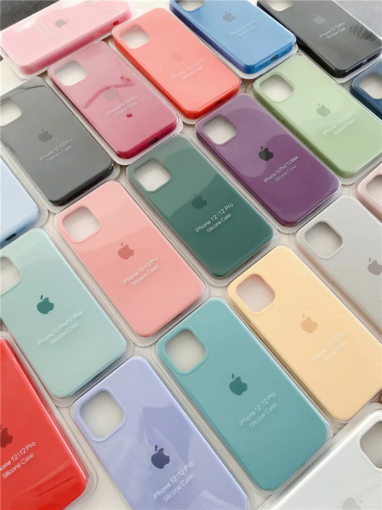 

Original Official Silicone Case For iPhone 11 13 Pro X XR XS Case For iPhone 12 Pro Max 7 8 Plus SE 2020 Cover cases With LOGO