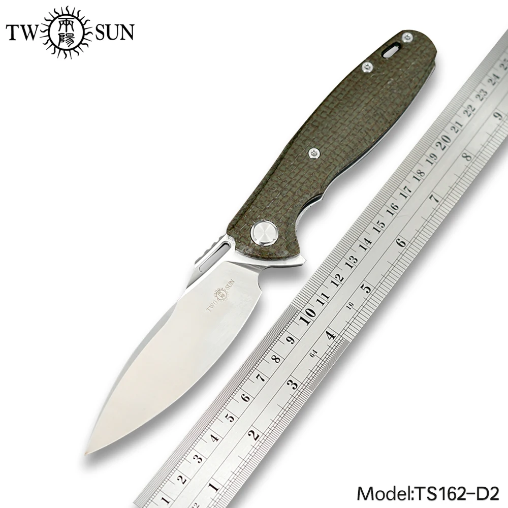 Складной карманный нож TWOSUN TS162 тактический охотничий со стальным лезвием D2 для