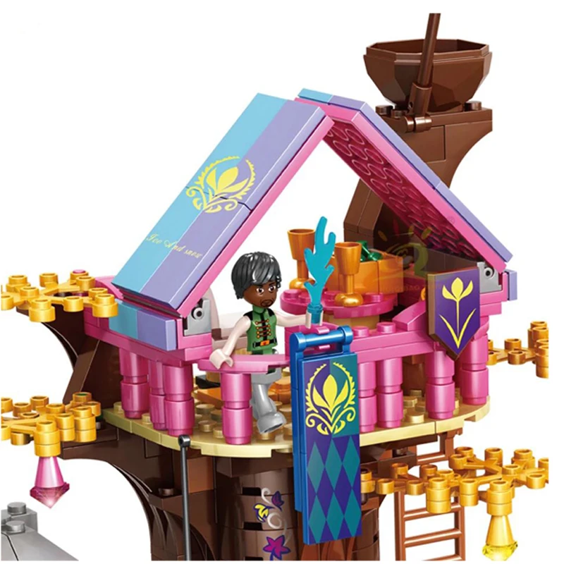 

Disney 526pcs Girl Series Tree House Building Blocks Friends Princess Home City Architecture Bricks Set Toys for Children Gift