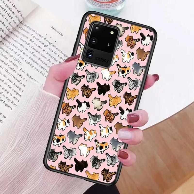 

Cute cartoon panda cat for Samsung S20 FE Ultra Plus A91 A81 A71 A51 A41 A31 A21 A11 A72 A52 A12 Soft Black Phone Case