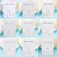 antlers cross moon love necklace pendant pearl snowflake star stud earring set fashion clavicle chain necklace for women girl