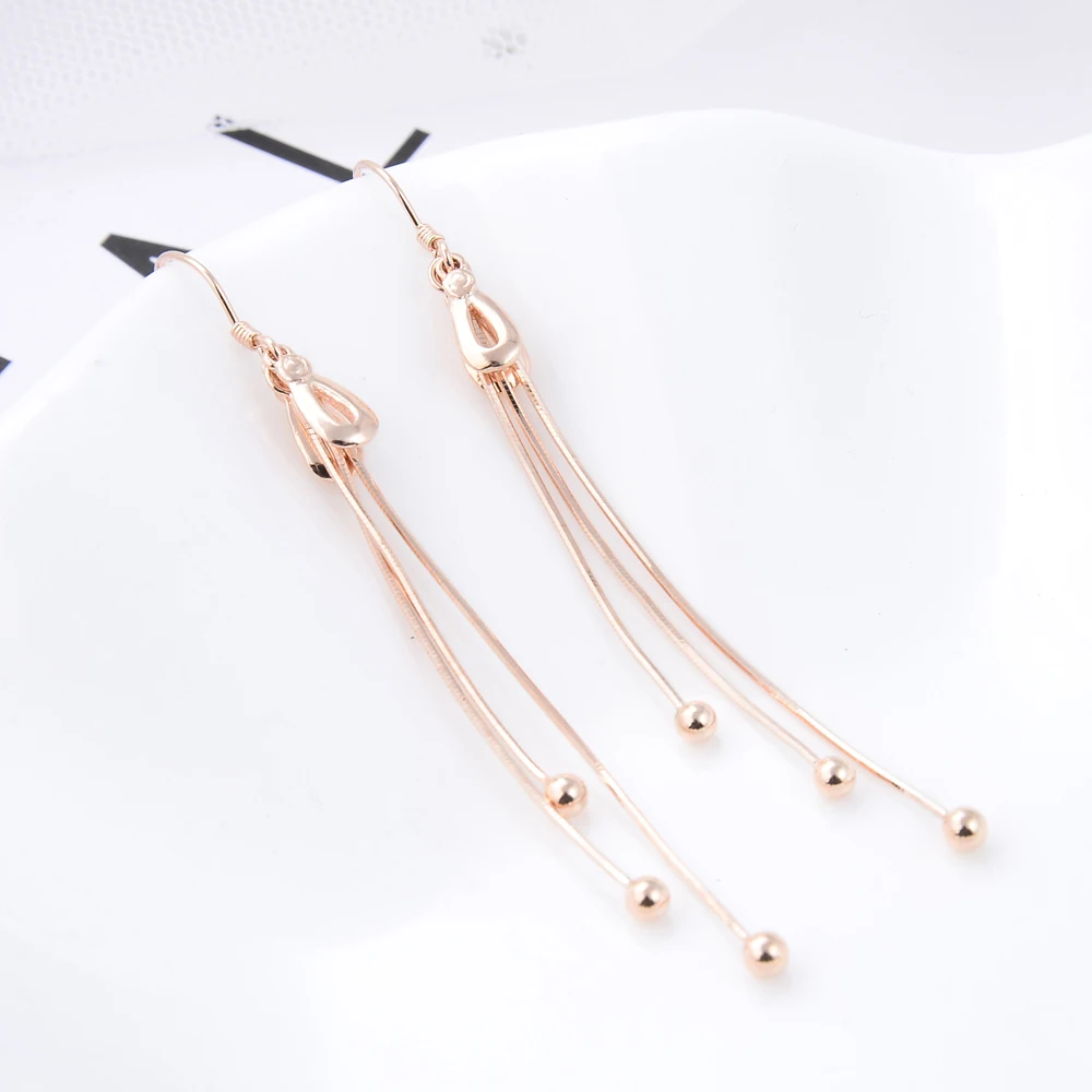 Minimalist 100% 925 Sterling Silver Earrings Girls Favorite Drops Tassel Pendant Design Solid Free Shipping | Украшения и