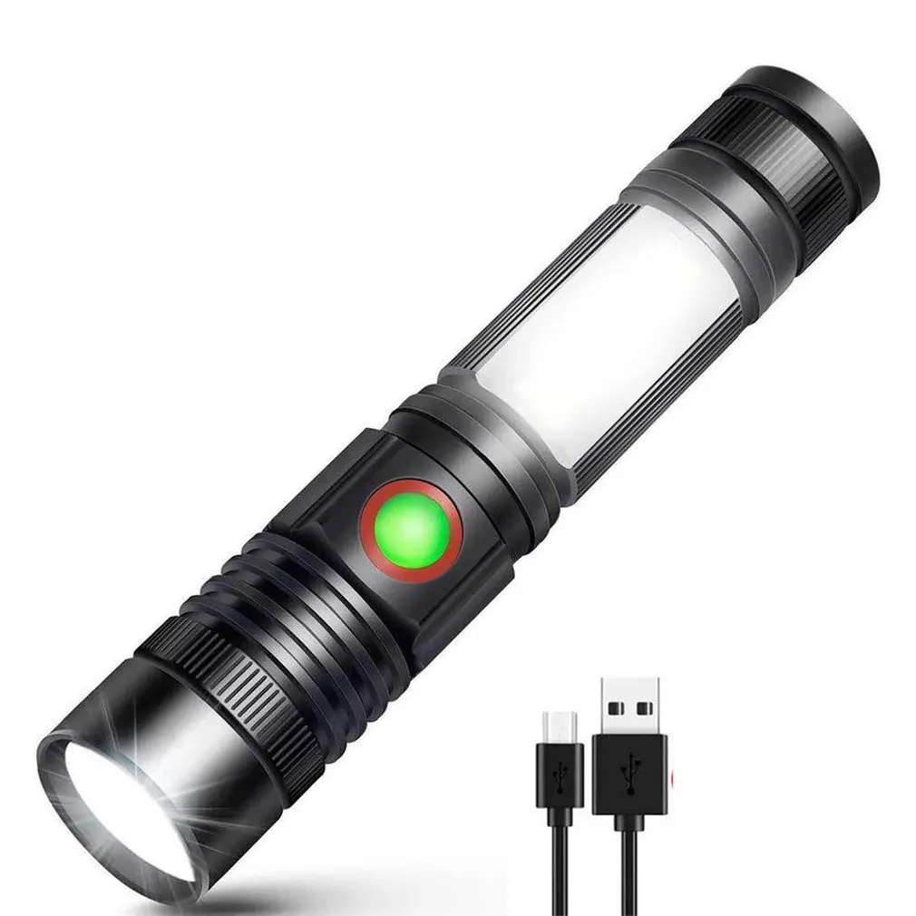 

USB Rechargeable Flashlight Mini Portable Magnetic Flashlight T6 Zoom Flashlight With Anti Skid And Clip Design