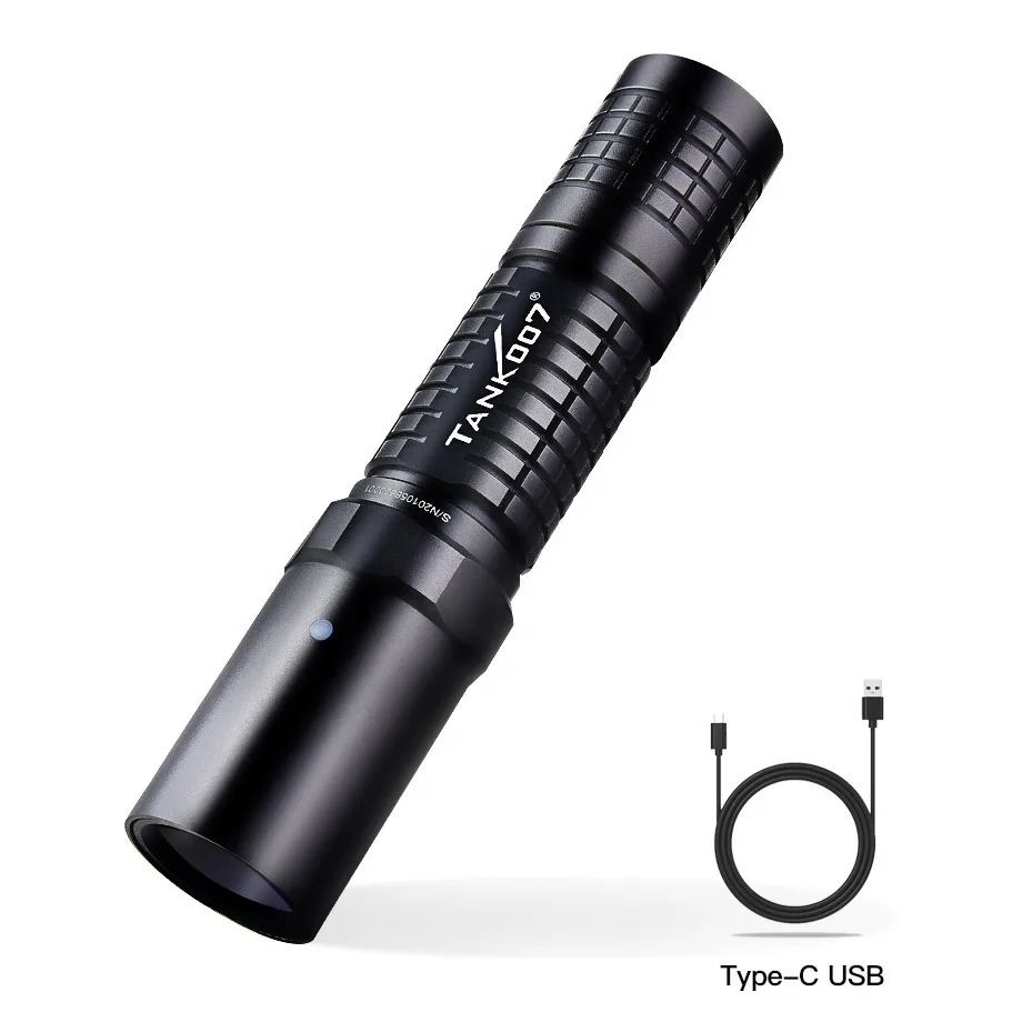 TANK007 UV-L03C Police NDT Forensic 365nm UV LED Flashlight Rechargeable Mini Ultraviolet Lanterna for Inspection