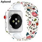 Силиконовый ремешок для Apple Watch band 44 мм 40 мм 42 мм 38 мм 45 мм 41 мм pulseira correa браслет с принтом iwatch series 4 3 5 SE 6 7