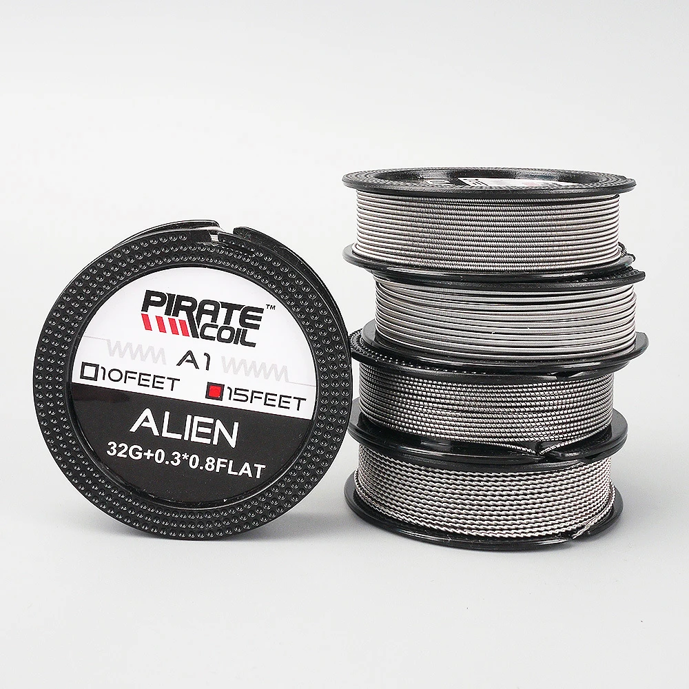 

Original Pirate Coil Wire A1 Alien Fused Clapton 24GA 28GA 32GA 15 Feet DIY Coil for RDA Rebuildable Atomizer Heating Vape Tank