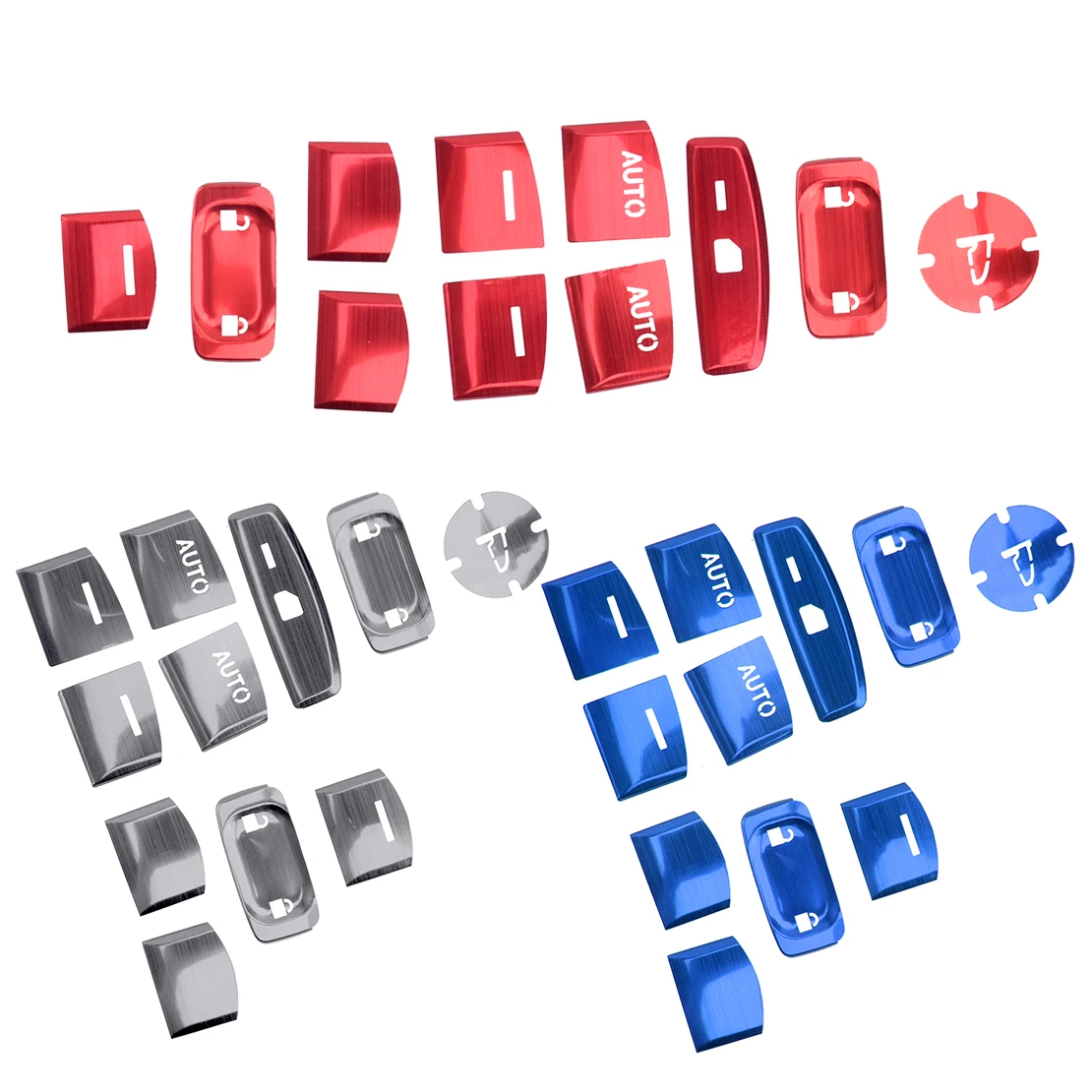 

beler 11pcs Door Window Lift Switch Sequin Lid Cover Trim Fit for Honda Civic 10th 2016 2017 2018 2019 2020 Red/Silver/Blue
