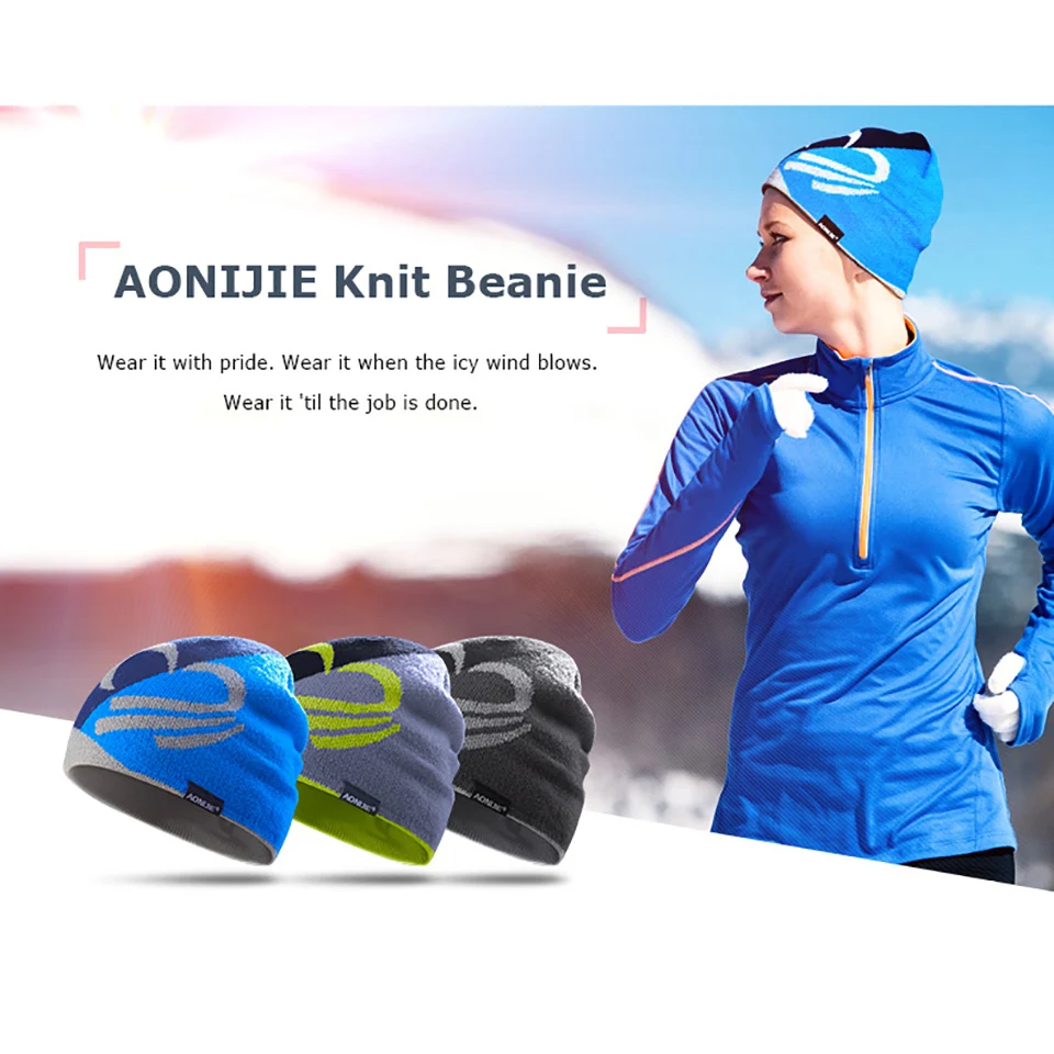 AONIJIE M24 Unisex Winter Warm Sports Knit Beanie Hat Skull Cap For Running Jogging Marathon Travelling Cycling Camping | Спорт и