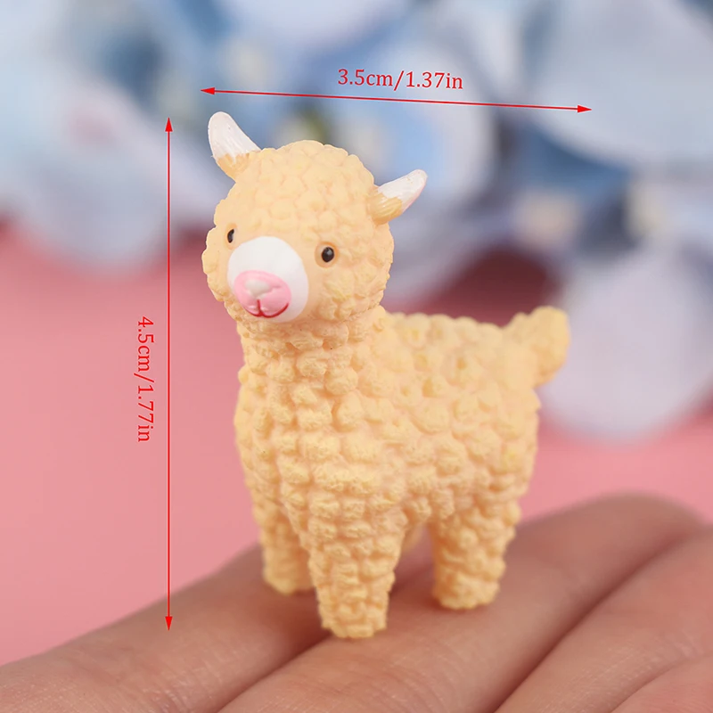 

2PCS DIY Decoration Cute Alpaca Statue Animal Model Figurine Home Ornament Plant Pot Decor Fairy Garden Miniatures Crafts