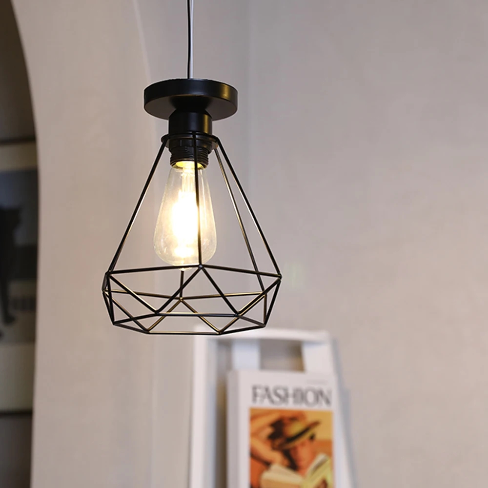 

Modern E27 LED Ceiling Lights Vintage industrial Ceiling lamp Shade Retro Loft For Living Room Kitchen Cage Home Decor