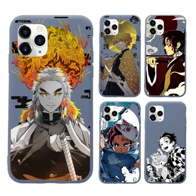 

Demon Slayer Phone Case Blue Candy Color for iPhone 11 12 mini pro XS MAX 8 7 6 6S Plus X SE 2020 XR