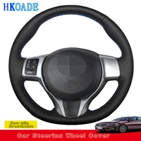 customize diy genuine leather car steering wheel cover for toyota yaris 2015 2016 2017 2018 car interior