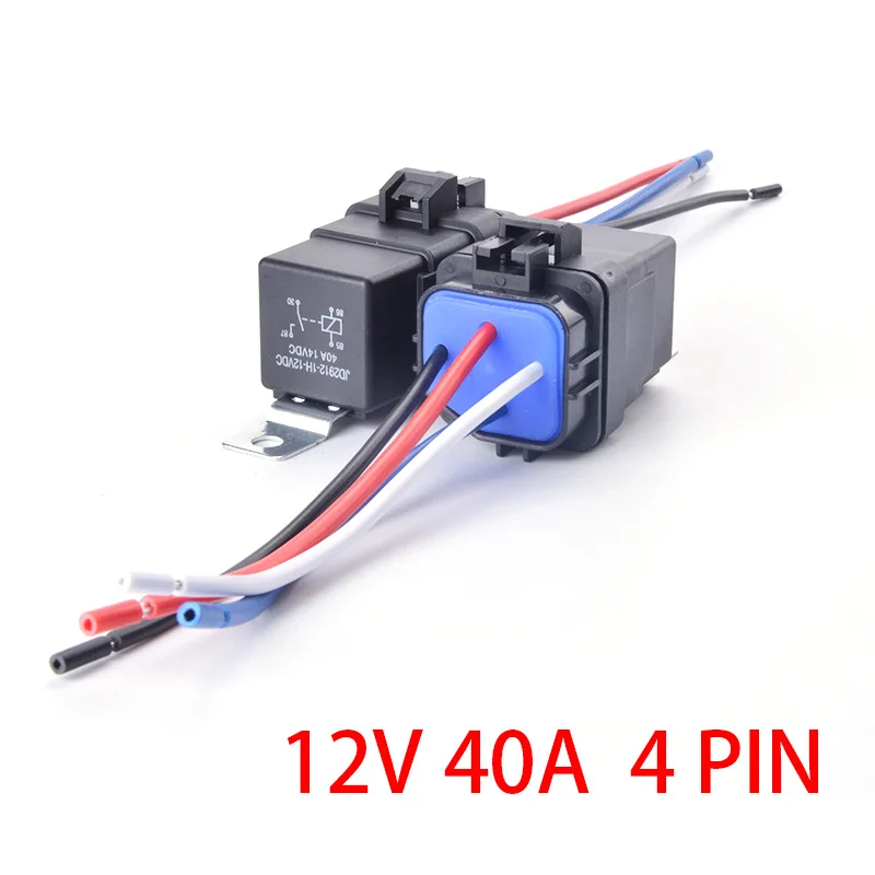 Automobile Relay Waterproof Integrated Wired DC12V 24V 40A 5Pin 4pin Auto + Holder with 105mm Length Wires | Строительство и